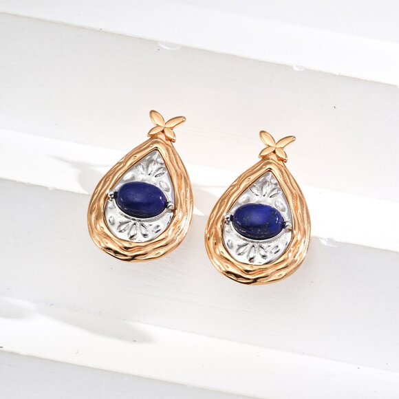 ✨ Artisan Original Design Two-Tone Mother of Pearl Teardrop Earrings - Picture 3 of 10
